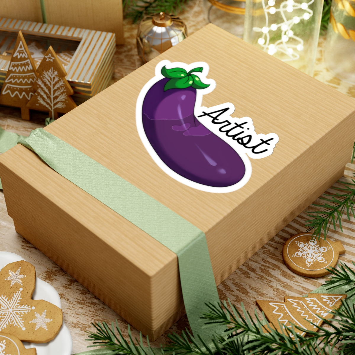 Eggplant Artist Sticker